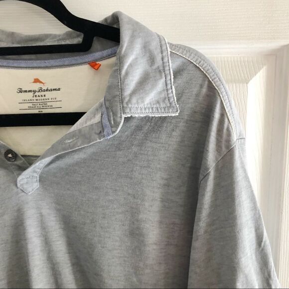 Men’s Tommy Bahama Island Modern Fit SS Polo Gray - Picture 4 of 6